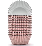 200 Pcs Rose Gold Foil Cupcake Liners Standard Baking Cups Muffin Paper Cases
