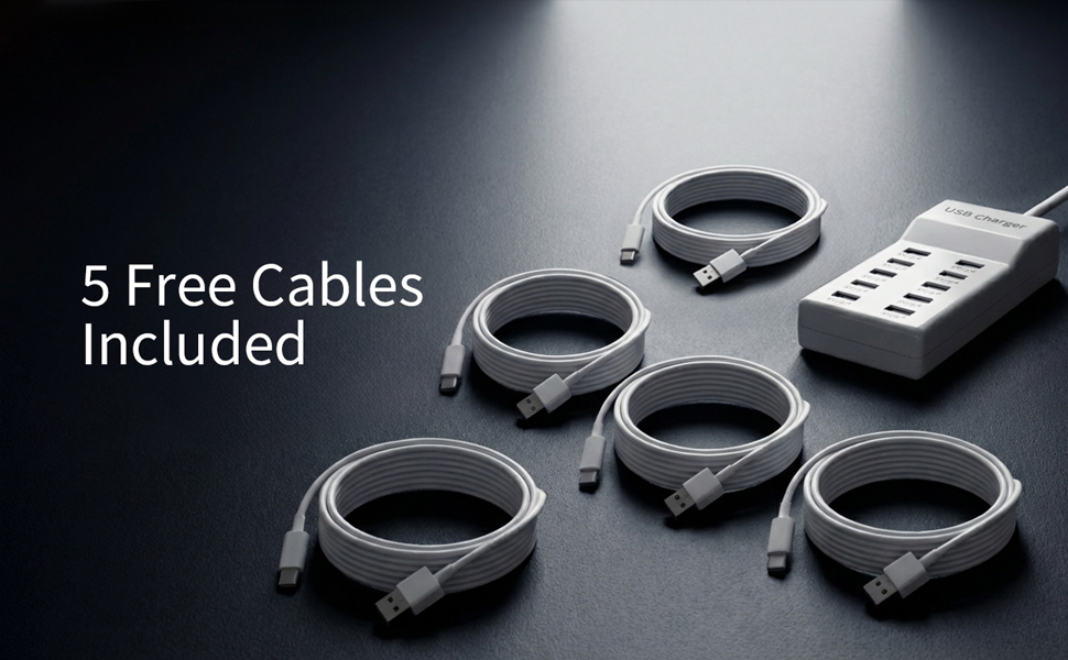 Includes 5 pack durable USB-C cables 20000 bend lifespan reinforced charging cords value set