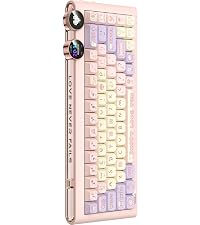 F75 Mechanical Keyboard, 75% Hot Swappable Gasket Structure Tri-Mode Gaming Keyboard, 81 Keys RGB Bl...