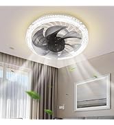 Aqonsie Celling Fans with Lights, Socket Fan Light Dimmable Flush Mount Celling Fans with Lights ...