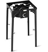 GYMAX Outdoor Stove, Single Burner High Pressure Propane Gas Camp Stove with Detachable Legs, Per...