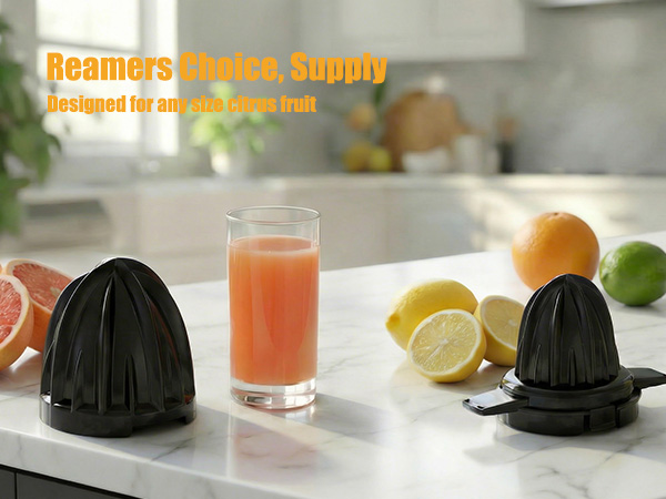 Interchangeable Juicing Cones - Electric Lemon Squeezer &amp;amp; Orange Juicer - 2-in-1 Fruit Press