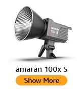 amaran 100x S Bi-Color Bowens Mount Point-Source LED Video Light, 100W Output 2700-6500k 30,500lu...