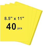 40 Sheets Cardstock 8.5x11, 65lb Lemon Yellow Card Stock, Construction Paper, 180gsm Thick Printe...