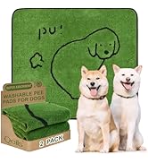 Qeils Reusable Puppy Pads, Washable Pee Pads for Dogs 2 Pack Durable Absorbent Leakproof Dog Trai...