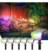 Linkind RGB Solar Christmas Lights Outdoor Spotlights IP67 Waterproof 10 Lighting Modes Solar Col...