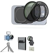 JJC 67mm ND Filter for iPhone, Magnetic Lens Filter Adapter with ND2-128 Variable ND Filter Compa...