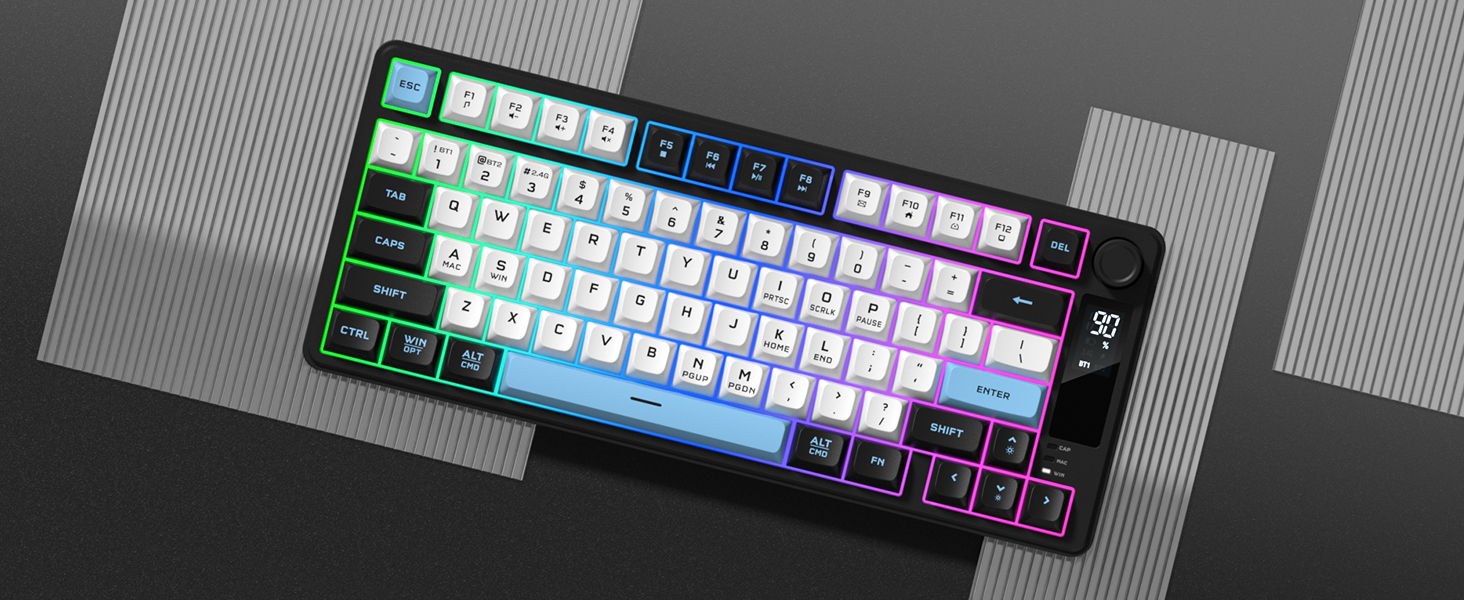 Creamy Keyboard with PBT Keycaps