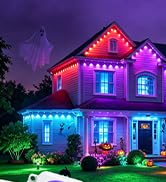 Super RGB Permanent Outdoor Lights 150FT, Smart RGB+IC Eave Lights with Remote APP Control, DIY L...