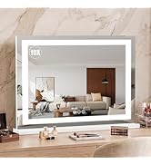 Bearolve Vanity Mirror with Lights 28"x20", LED Makeup Mirror, 3 Color Lighting Modes, 10X Magnif...