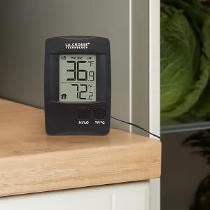 Lacrosse, la crosse, 314-1410, temperature, digital, thermometer, wire probe, MIN/MAX records