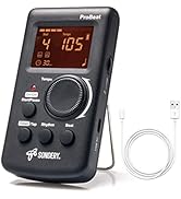 Sondery Digital Metronome Rechargeable English Vocal Counting with Timer Function for Piano Guita...