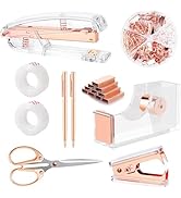 Office Supplies,Desk Accessories,with Stapler,Tape Dispenser,Staple Remover,Scissor,Ballpoint Pen...