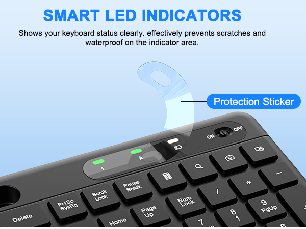Wireless Keyboard and Mouse, Comfort Ergonomic Palm Rest Keyboard Mouse Combo Phone Holder
