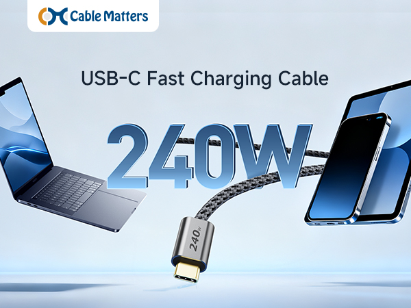 Cable Matters USB C charging cable 240W for MacBook, iPad, iPhone 15/16