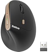 SABLUTE MAM3 Ergonomic Mouse, Bluetooth Mouse for Small/Medium Hands,Dual-Device Connectivity for...