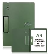 GAUENEEN 1 Pcs Clipboard Folder, A4 Foldable Clipboard with Metal Clip, Binder Clipboards with Pe...