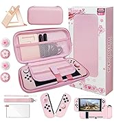 HLRAO Pink Travel Carrying Case Accessories Kit Compatible with Nintendo Switch (NOT Fit OLED/Lit...