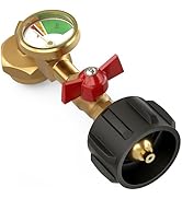 Propane Refill Adapter for 1lb Tanks, 20lb to 1lb Propane Adapter with Gauge &amp; Valve, 90-Degree E...