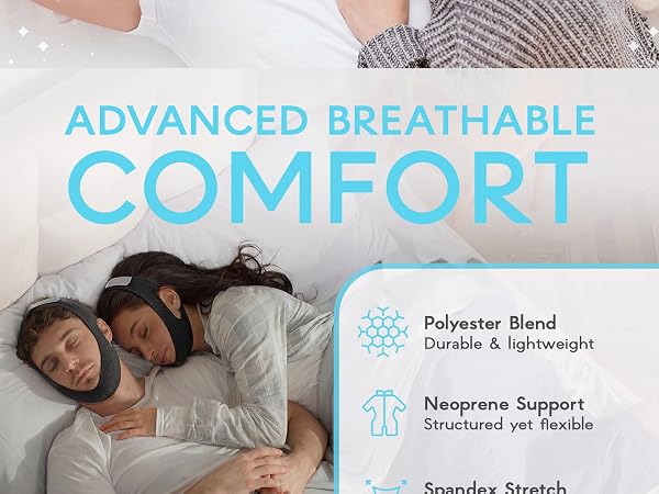 chin strap sleeping users anti snoring sleep snore straps adjustable jaw night time overnight keep