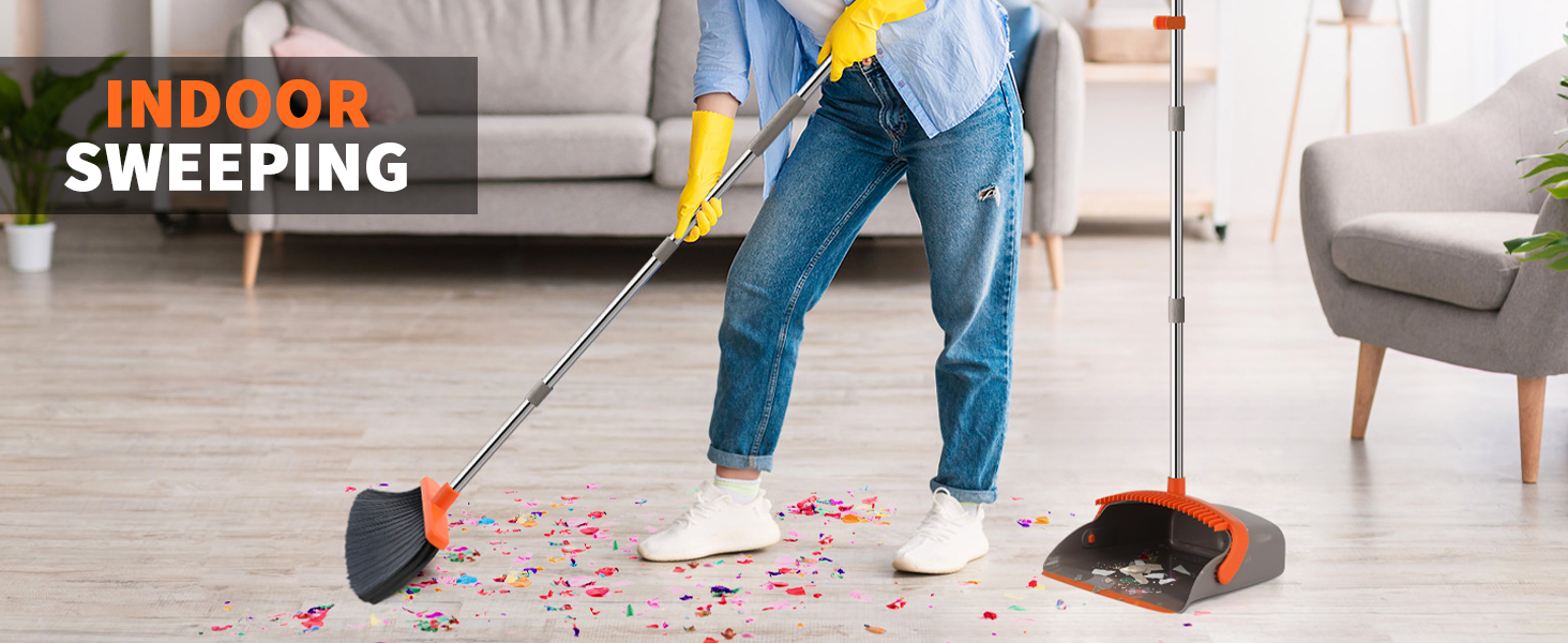 new broom and dustpan