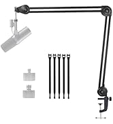 Mic Boom Arm, Liyirui Microphone Boom Arm Stand Desk,Heavy-Duty Microfono Stands,Foldable,Built-i...