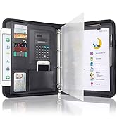Agaritek Zipped Portfolio Binders for Men and Women - Leather Padfolio Business Planner Notebook ...