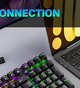 Wireless Gaming Keyboard and Mouse Combo, 98 Keys RGB Backlit Blue Switch Mechanical Keyboard, Er...