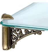 Chinflly Shelving Brackets Antique Bronze Adjustable Glass Floating Shelf Brackets Heavy Duty She...