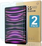 Lapocover 2 Pack Tempered Glass &amp; Blue Light Blocking Screen Protector for iPad Pro 12.9'' 6th/5t...