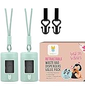 SVD.PET [2-Pack] Retractable Waste Bag Dispensers Gift Set, 2 Dog Waste Bag Dispensers with 60 la...
