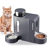 Gardner Pet Automatic Gravity Cat Food Feeder and Water Dispenser Stainless Steel Two-in-One Set ...