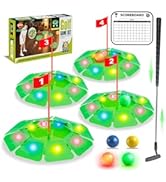 VATOS Light up Golf Putting Game Set - Glow Mini Golf Toy with 4 LED Holes, 4 Balls(2 Glow), Exte...