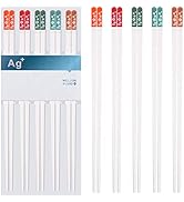5 Pairs Fiberglass Chopsticks-Reusable Chopsticks Dishwasher Safe, 9.57 inch/24.3cm Matte Non-Sli...