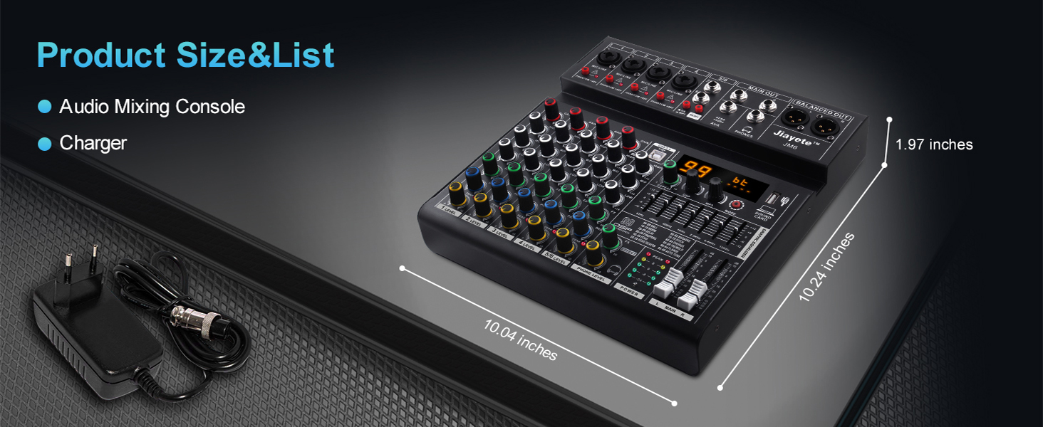 6 channels audio mixer