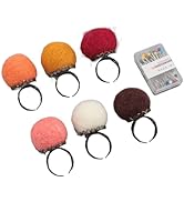 Felt Pin Cushion Rings 6pcs Vintage Finger Pin Cushions for Sewing Quilting Craft Lovers Red Brow...