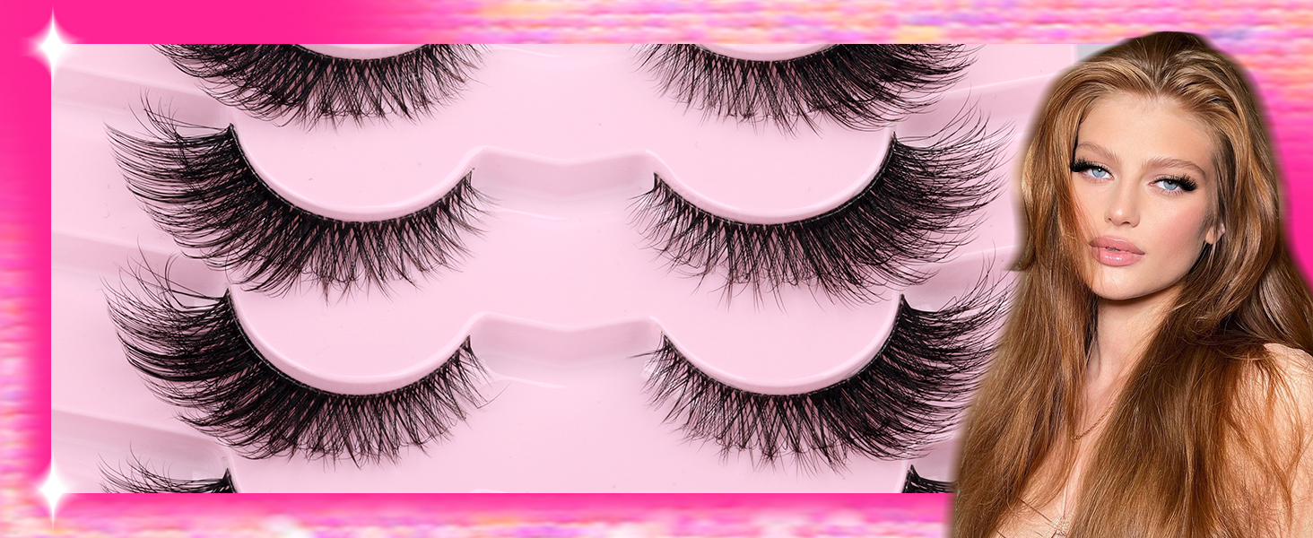 cat eye lashes fox eye lashes natural lashes false lashes fluffy lashes natural eyelashes