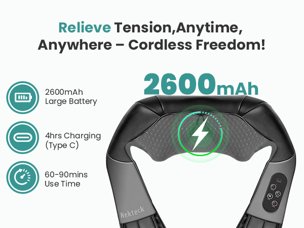 Nekteck Shiatsu Neck Massager for Pain Relief Deep Tissue with Heat gifts for men women birthday