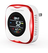 Carbon Monoxide Detectors Plug in, 3-in-1 Carbon Monoxide Monitor with Temperature &amp; Humidity Dis...