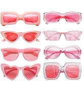 Matcheck 8 Mixed Style Colored Sunglasses Pink Classic Retro Party Favors Eyewear Costume Accesso...