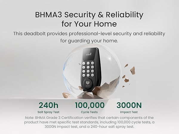 BHMA Grade 3 Certified