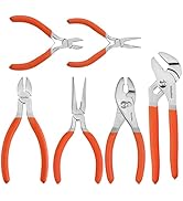 ValueMax 6-Piece Pliers Set, Dipped Handle for DIY&amp; Home Use | Includes 6 Inch&amp; 4-3/4 Inch Long N...