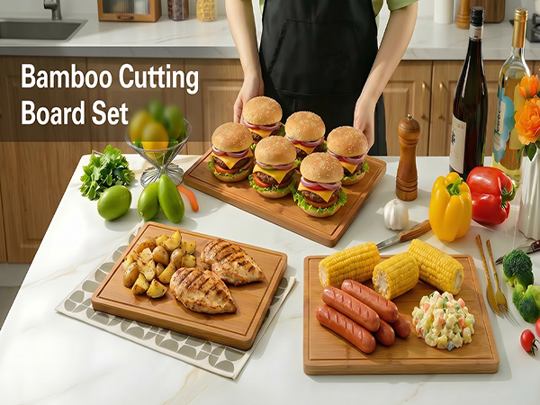 cutting board set with holder