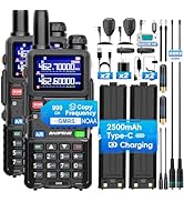 BAOFENG 5RM GMRS Handheld Radio, UV-5G Plus(4 x 2500mAh Batteries), Multi-Band Long Range 5W Two ...