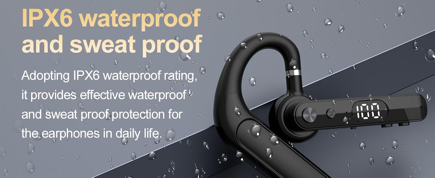 waterproof single ear bluetooth headset