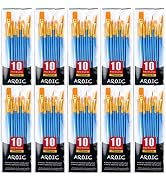 Painting Brush Set, 10 Packs /100 Pieces, Nylon Brush Head, Suitable for Oil and Watercolor, Perf...
