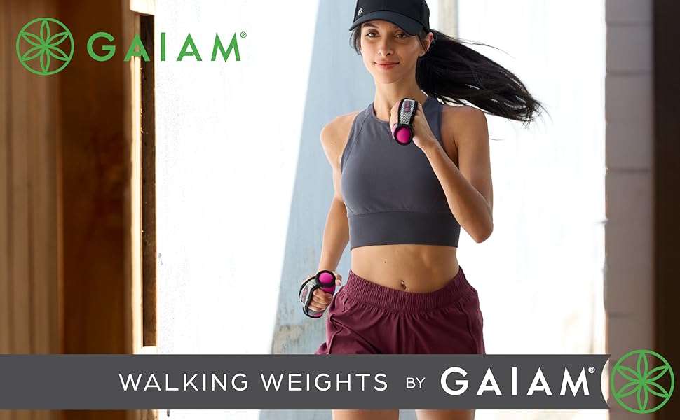 Gaiam Hand Weights for Women &amp;amp; Men Soft Dumbbell Walking Hand Weight Sets with Hand Strap