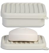 Superior Leak-Proof Silicone Travel Soap Case, Portable Soap Container with Draining Layer, Durab...