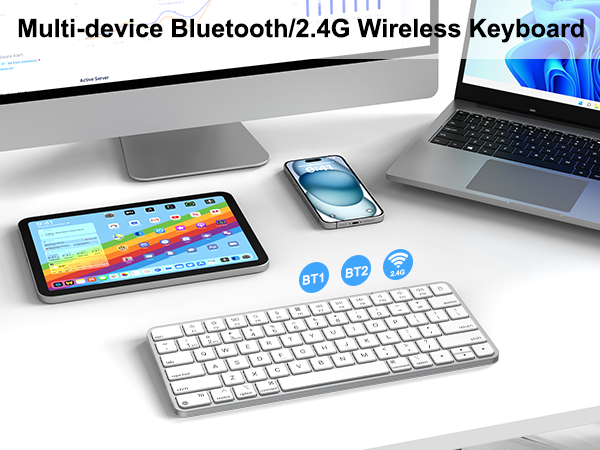 Multi-device Bluetooth/2.4G Wireless Keyboard