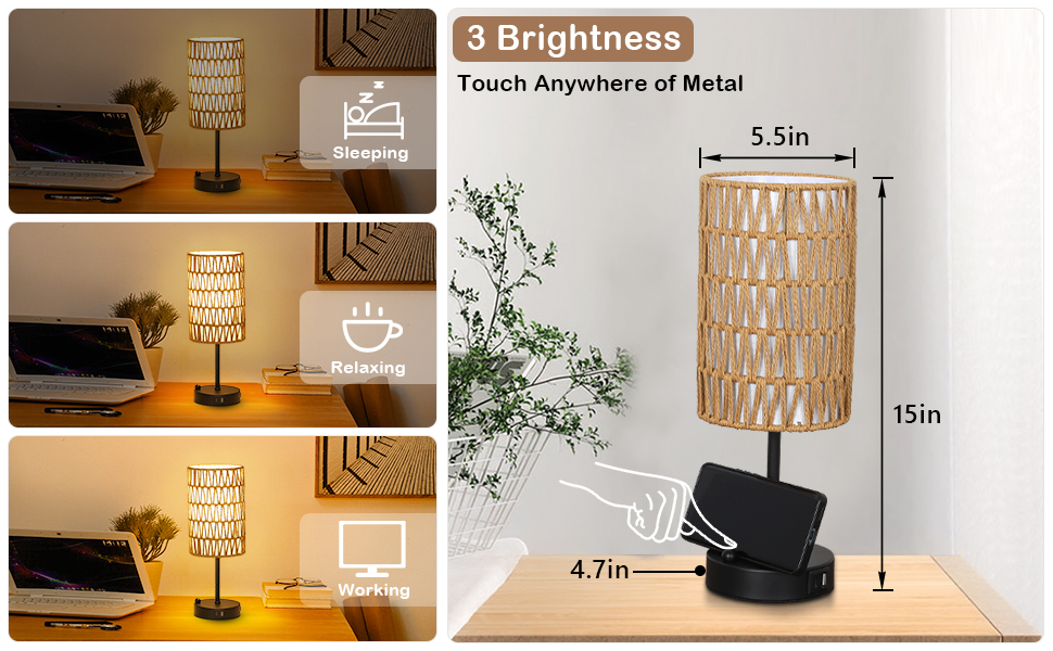 table top lamp with USB port